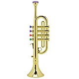 Bnineteenteam - Trompeta para niños de juguete con revestimiento dorado, instrumentos de trompeta ...