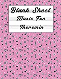 Partitura en blanco para Theremin: papel de manuscrito musical, cuaderno de claves, ...