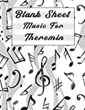 Partitura en blanco para Theremin: papel de manuscrito musical, cuaderno de claves, ...