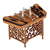 Milageto 1/12 Instrumento musical Yangqin de madera Casa de muñecas Sala de música ...