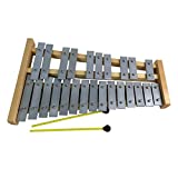 SMAA - Xilófono profesional de madera Glockenspiel con 25 teclas de metal, ...