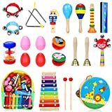 Instrumentos musicales para niños Jojoin, 24 piezas de percusión de madera ...