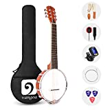Vangoa - Guitarra banjo de 6 cuerdas, 26 pulgadas, mini banjo de viaje tenor con ...